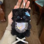 作品KUNN かわいい 黒いネコ　ぬいぐるみ