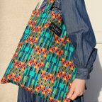 作品【African Wax Tote Bag】リバーシブルトート Empire Forest M20