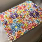 作品40cm×50cm Flower texturedart フラワーアート　テクスチャーアート　花束　インテリア　ウォールアート　韓国