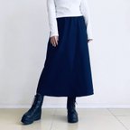 作品スウェット素材♪広がりの少ないAラインスカート（Navy）