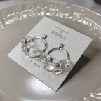 作品【#056】ピアス　ブライダルピアス　シンプルピアス　ウェディングピアス　ブライダルアクセサリー　シルバーピアス　シルバーアクセサリー　結婚式アクセサリー　結婚式ピアス　結婚式