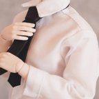 作品【受注制作】オビツ30サイズ・シャツセット（白×黒ネクタイ）