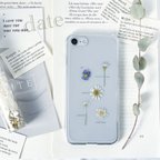 作品novel viola 植物標本 のような 押し花 スマホケース iPhone *。 date