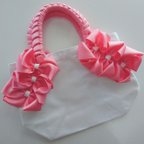 作品pink×white☆リボントートmaikobag