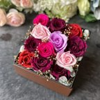 作品母の日　BOXアレンジ　薔薇　プリザーブドフラワー2