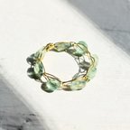 作品[14Kgf] グリーンカイヤナイト タンブル、鎖編み / ゴールドフィルドリング