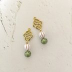 作品【SALE】アンティーク風ピアス（イヤリング）♡ ～Emerald Blue Sea～