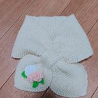 作品ハンドメイド　マフラー　リボン