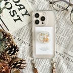 作品✳︎金木犀のオーナメント✳︎スマホショルダー&スマホグリップ　iPhone15シリーズ対応