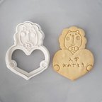 作品【バレンタイン】ハートのライオンくん（大）　クッキー型（スタンプ付き）