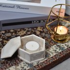 作品キャンドル入れにも◎Marble candle box  六角〈Braun〉