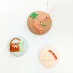 作品エビ  ピクニック  刺繍 マグネット