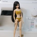 作品msdr-24-116 からし色ブラ＆ショーツセット （momoko/ジェニーなど1/6人形用）