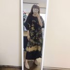 作品pleated black batik dress