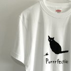 作品【猫とネズミ】Tシャツ ホワイト 猫柄 シルクスクリーン Perrfection 綿100% 猫柄