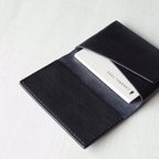 作品【受注生産】Italian leather Business Card Case／dark navy