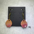 作品七宝焼き 花びら ピアス F【フックピアス】