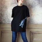 作品ユーカリのオーバーサイズＴシャツ：ブラック・XL