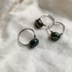 作品pearl wire ring (green)