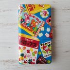 作品【再販!!】★レトロうさぎ駄菓子柄 手帳型スマホケース★ブルー