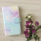 作品【受注生産】iphone6plus-ピンクブルー 手帳型