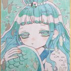 作品魚座ちゃん♓色紙原画