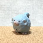 作品【New！】雪玉猿の置物《水色》