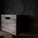 作品simple wood  container 【　sugi wood vintage style　】コンテナ　木製　ボックス　収納