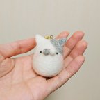 作品【送料無料】羊毛フェルト たまごねこさんストラップ♪