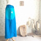 作品NEW HAKAMA WIDE PANTS〜blue×turquoise〜ヨガパンツに変更可