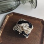 作品ray(black) ビーズ刺繍ポニーフック