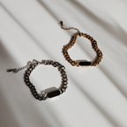 作品Edge Chain Bracelet チェーンブレスレットゴールド シルバーサージカルステンレス ニッケルフリー 太めシンプル