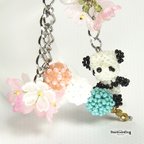 作品（一点物）パンダちゃんの花より🍡バックチャーム （ビーズドールバックチャーム）《ビーズアクセサリー》