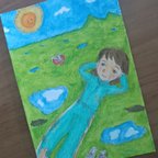 作品(242)原画・水彩色鉛筆「無邪気が最強」