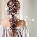 作品ラナンキュラスとユーカリのヘッドドレス ヘアアクセサリー 髪飾り (プラチナホワイト-L)＊プリザーブドフラワー 結婚式 成人式 ウェディング ブライダル 卒業式 袴 カラードレス ウェディング髪飾り