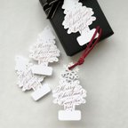 作品クリスマスカード　ツリー型3枚セット♡大人かわいい手書きカリグラフィーカード(002) 席札も承ります♩