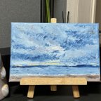 作品「海と雲」　手描き　油絵　風景画　原画