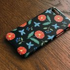 作品iPhone 側面印刷ハードケース Floral ブラック