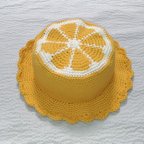 作品輪切りレモンのコットンカンカン帽