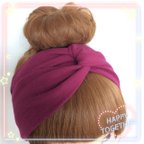 作品【送料無料】ふわふわwガーゼ★クロス型ヘアバンド