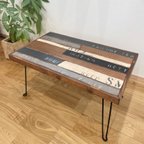 作品一点もの！《ガタつき調整プレート付き》【パズルシリーズ】62cm×37.5cm 折りたたみローテーブル - colorful vintage -①