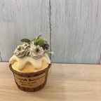 作品お花のカップケーキ＊ミニローズブルー