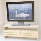 作品【ミニチュア家具】 画面が変えられるテレビとリバーシブルテレビ台