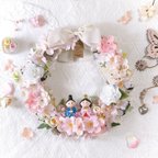 作品【(ピンク系)30cmフラワーリース❁︎春リース❁︎アーティフィシャルフラワー-3】