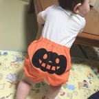 作品ハロウィン🎃かぼちゃパンツ🎃オレンジ70〜120cm ２サイズ