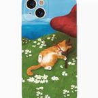 作品【休み猫】  iPhone スマホケース携帯ケース*15promax*iphone14*iphone13*iphone12*iphone11 送料無料