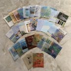 作品d.【30枚】ヴィンテージ筆記用紙カードスクラップ　コラージュ素材　紙　レトロ
