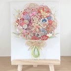 作品キャンバスタイプ✾水引アート✾結婚式の思い出を世界に一つだけの花束へ♪水引リメイク