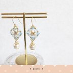 作品✨ダイアモンド ピアス✨ アクアマリン✨