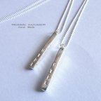 作品世界に一つだけ　SILVER950角線◆Square Stick Necklace◆　※オリジナル刻印可能　　　シルバーネックレス